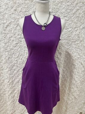 New York & Company Purple Sleeveless Fit-and-Flare Mini Dress 👗 Size XS
